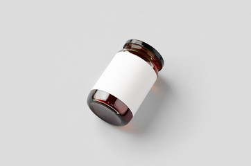Honey jar mockup with blank label.