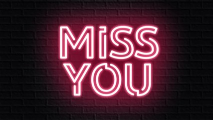 red neon video animation miss you
