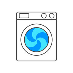 Washing machine icon. Vector illustration. 