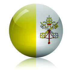 Vatican flag glass icon vector illustration