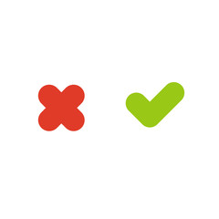 Red and Green Tick sign
