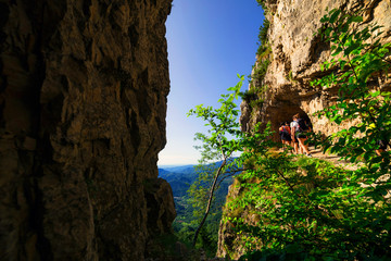 Mountain, landscape of north east Italy. Valleys of Pasubio. The 52 galleries.