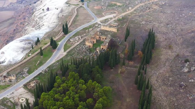 aerial view of ancient city Hierapolis