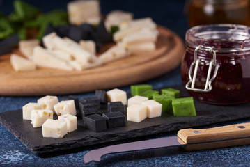 Goat cheese, nuts and grapes