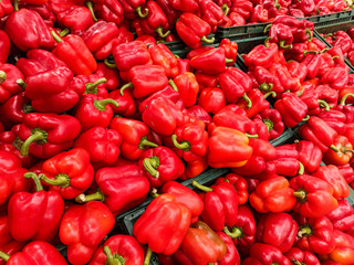 Red pepper on the counter. The texture of red pepper.