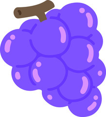 Flat colored purple grapes