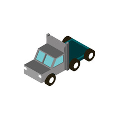trailer head truck transport vehicle isometric icon