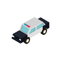 transport police car vehicle isometric icon