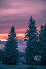 Fototapeta na wymiar Winter Sunset Sky