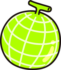 Outlined green melon