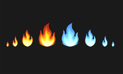 Red And Blue Flame Set