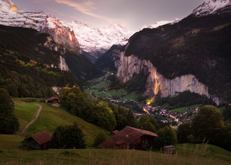 Lauterbrunnen Valley and Staubbach Fall, Switzerland