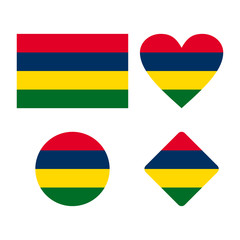 The national flag of Mauritius. Vector flag of Mauritius.
Set of different flags of Mauritius.