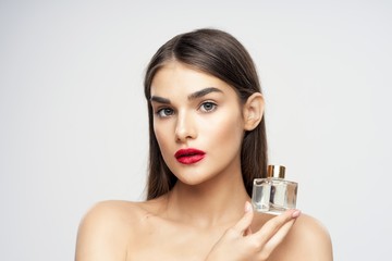 Naklejka premium bare shoulders woman clean skin