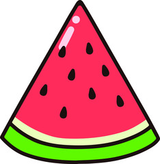 Outlined watermelon slice