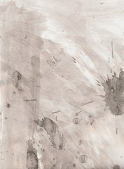 Abstract background, hand-painted texture, watercolor, splashes, drops of paint, paint strokes. The texture of stone, marble. Light monochrome color. Design for backgrounds, wallpapers, covers and pac
