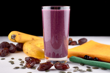 Fruit smoothie on a white background