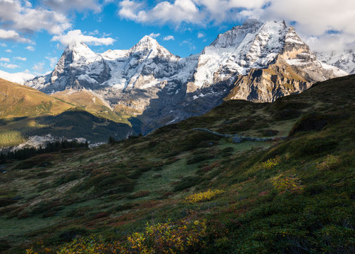 Eiger, M&ouml;nch, and Jungfrau in the Evening Light, Switzerland