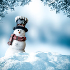 Winter background of snow and free space for your decoration.