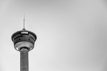 The iconic Calgary Tower in Black and White - Powered by Adobe