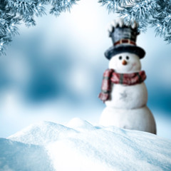 Winter background of snow and free space for your decoration.