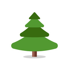Collection of Christmas trees, modern flat design.