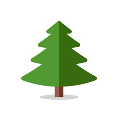 Collection of Christmas trees, modern flat design.