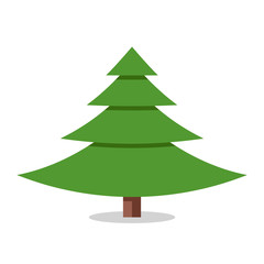 Collection of Christmas trees, modern flat design.