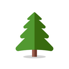 Collection of Christmas trees, modern flat design.