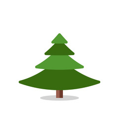 Collection of Christmas trees, modern flat design.