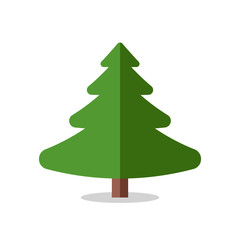 Collection of Christmas trees, modern flat design.