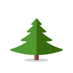 Collection of Christmas trees, modern flat design.