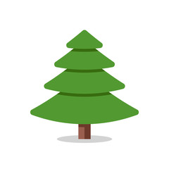 Collection of Christmas trees, modern flat design.