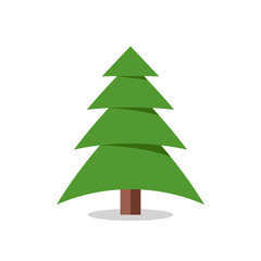 Collection of Christmas trees, modern flat design.