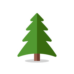 Collection of Christmas trees, modern flat design.