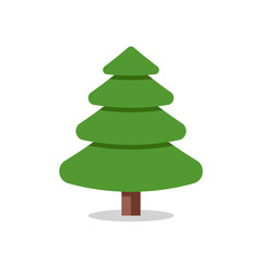 Collection of Christmas trees, modern flat design.