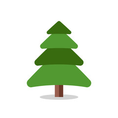 Collection of Christmas trees, modern flat design.