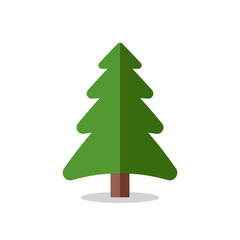 Collection of Christmas trees, modern flat design.