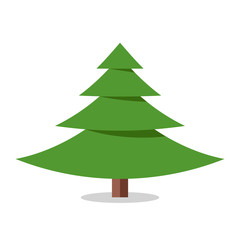 Collection of Christmas trees, modern flat design.