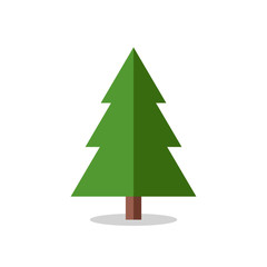 Collection of Christmas trees, modern flat design.