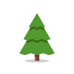 Collection of Christmas trees, modern flat design.