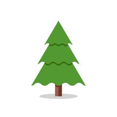 Collection of Christmas trees, modern flat design.