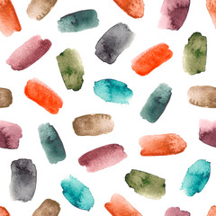 watercolor shapes colorful spots. seamless pattern on a white background.