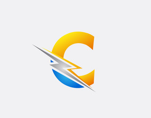 Creative Flash C Letter Icon