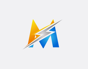 Creative Flash M Letter Icon