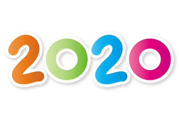 2020 Happy New Year SIgn on White Background - 308524518