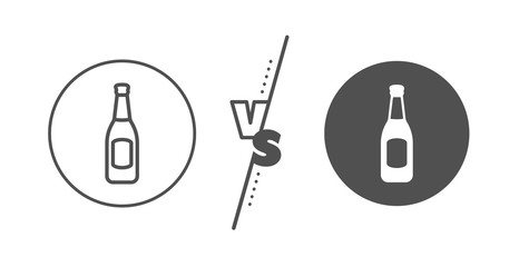 Pub Craft beer sign. Versus concept. Beer bottle line icon. Brewery beverage symbol. Line vs classic beer icon. Vector