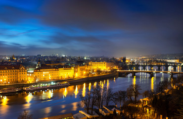 Fototapeta na wymiar Morning majestic Charles Bridge, Prague, Czech republic