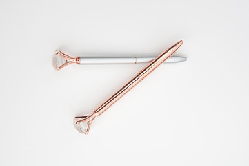 Two fancy writing pens isolated