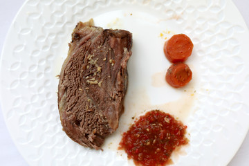 Baked Beef Shank on plate